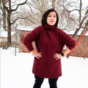 speckled turtleneck sweater